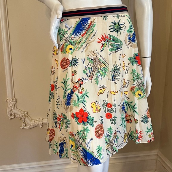 J Crew Factory Hawaiian Print Skirt, Size 4, Hula Girl, Pineapple SIZE 14 - Picture 9 of 12